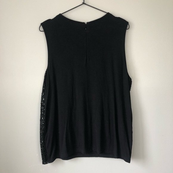 Talbots XL Womens Black Lace Overlay Tank Top - Picture 4 of 8